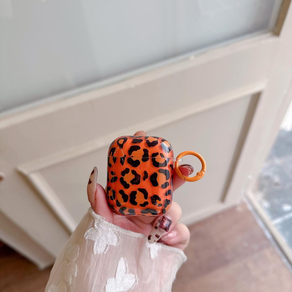 Fashion Leopard Print Glossy Earpods Case for Apple Airpods 1 2 3 4 Pro 2 Wireless Earphone Cover Charging Box for Airpods Pro 3