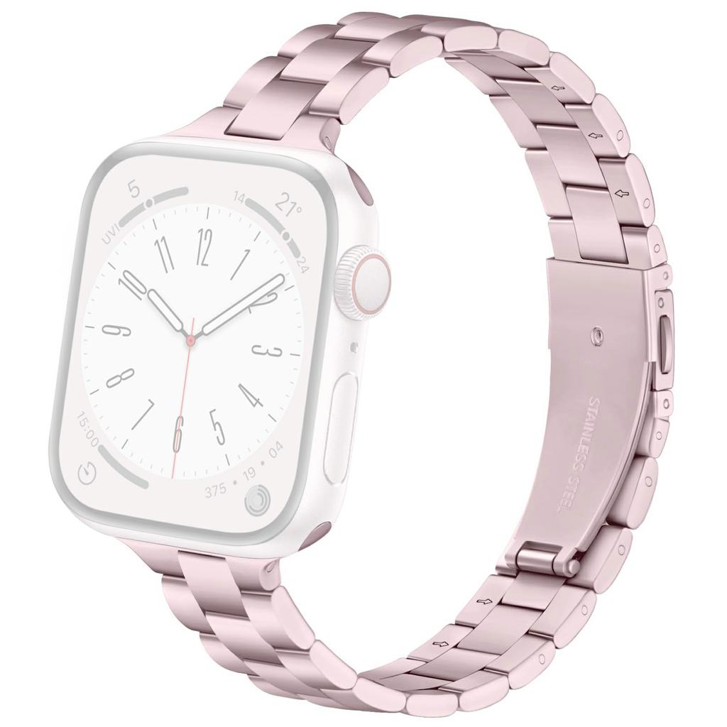 Electroplating Color Strap for Apple Watch Series 10 9 8 7 SE 6 5 4 3 2 1 42mm 41mm 40mm 38mm Slim 3-Beads Metal Watch Band