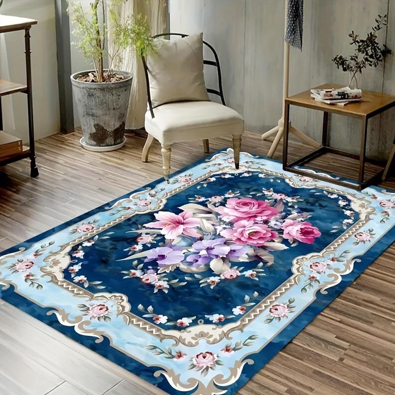 Classic Royal Floor Rug Luxury Baroque Vintage European Ornate Scroll Floral Stylish Decor Area Rug for Space Home Ornament