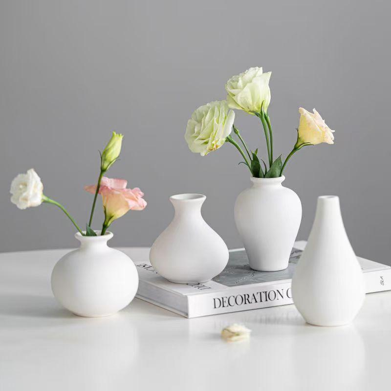 Simple Ceramic Vase, Five Piece Set, Household Handicraft, Small Flower Ware, Simple Porch, TV Cabinet, Tabletop Decoration