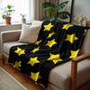 Monochrome Azure Star Anime Cartoon Flannel Blanket Soft Warm Throw for Bedroom Sofa Car Kids Holiday Gift