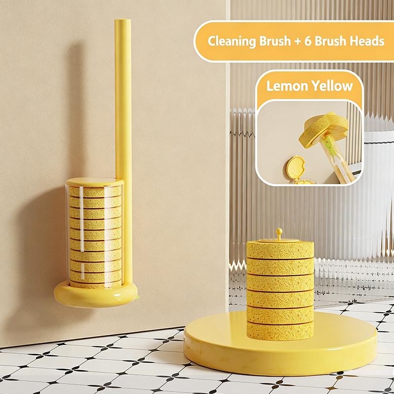 Disposable Toilet Brush Kit with Removable Heads for Bathroom Germ-Free and Efficient Strain-Free Cleaning