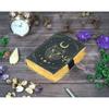Handmade Leather Journal: Wolf & Moon Embossed Deckle Edge Paper