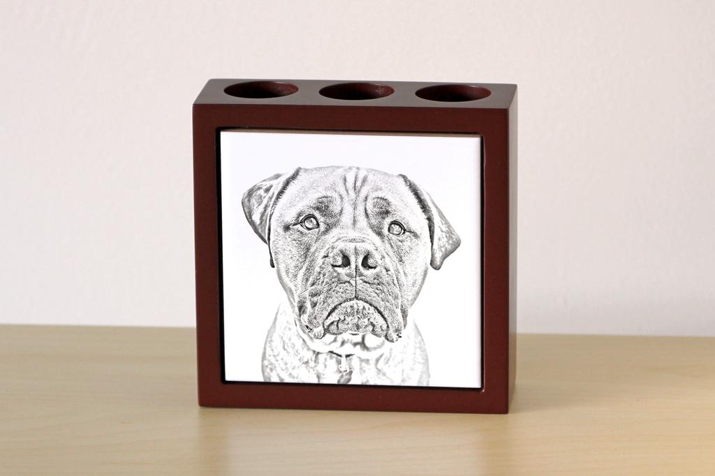 Bullmastiff – Pen holder with a dog, desk organizer with a print | Art-Dog