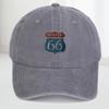 Route 66 Print Baseball Cap for Outdoor Sports and Leisure - Breathable and Drying - Classic Washed Vintage Style Hat