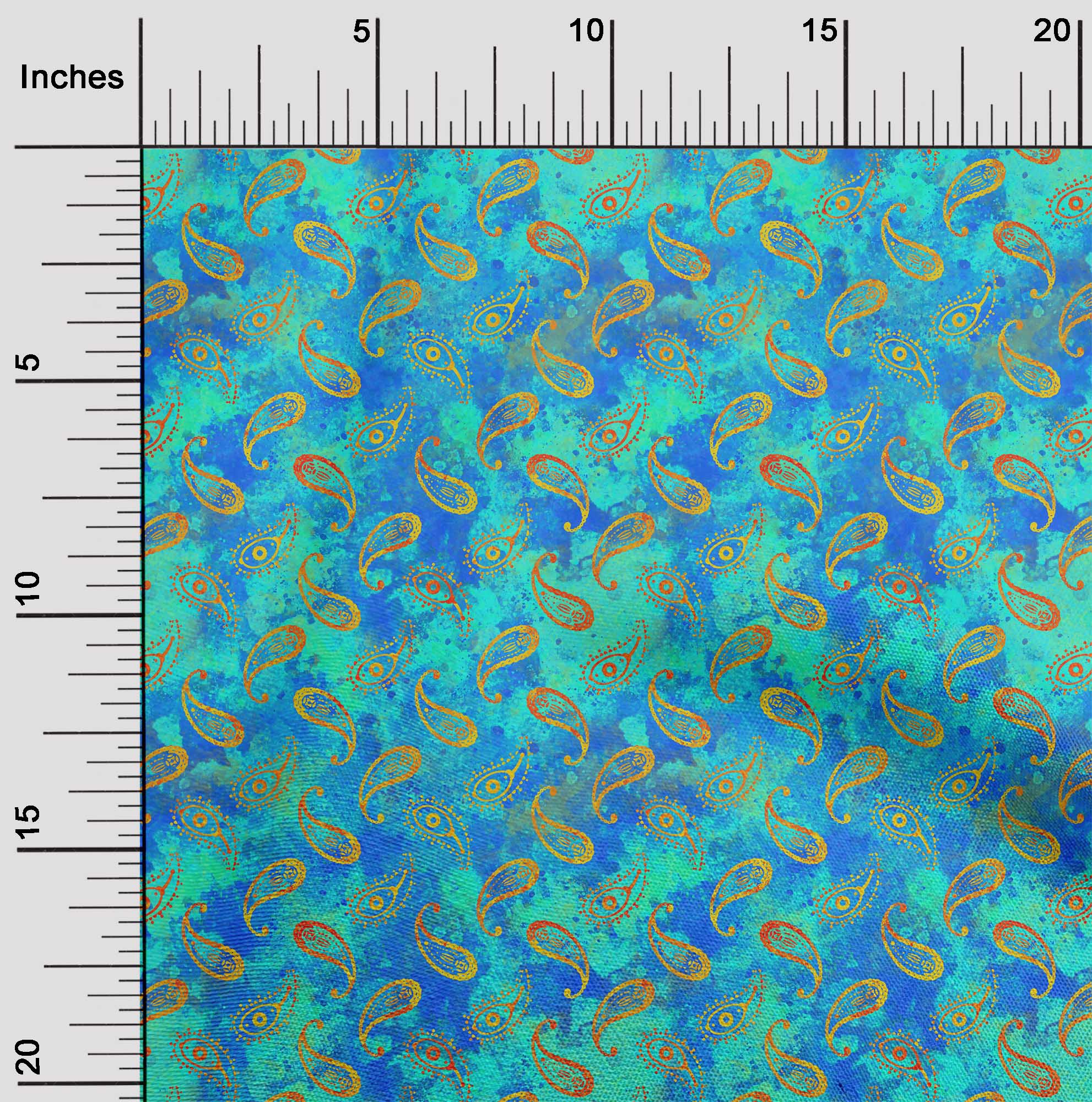 

OneOone Cotton Flex Green Fabric Batik Quilting Material Print Швейна тканина у дворі 40 дюймів 42 Inch Wide - Viscose Chiffon синій