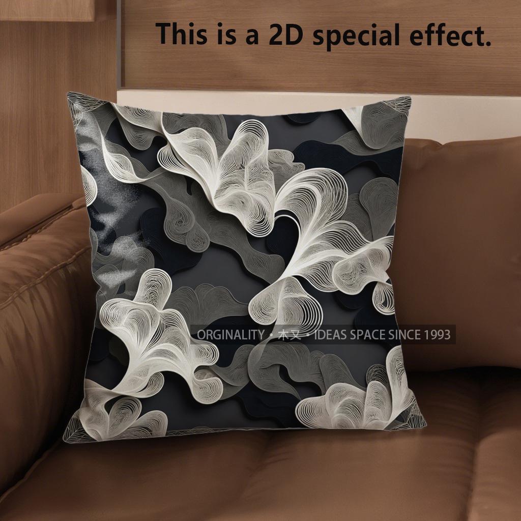 2D Abstract Wave Pattern Digital Print Pillow Covers Pattern Cushion Cover Suitable For Sofa Bedroom Car Pillow Cover