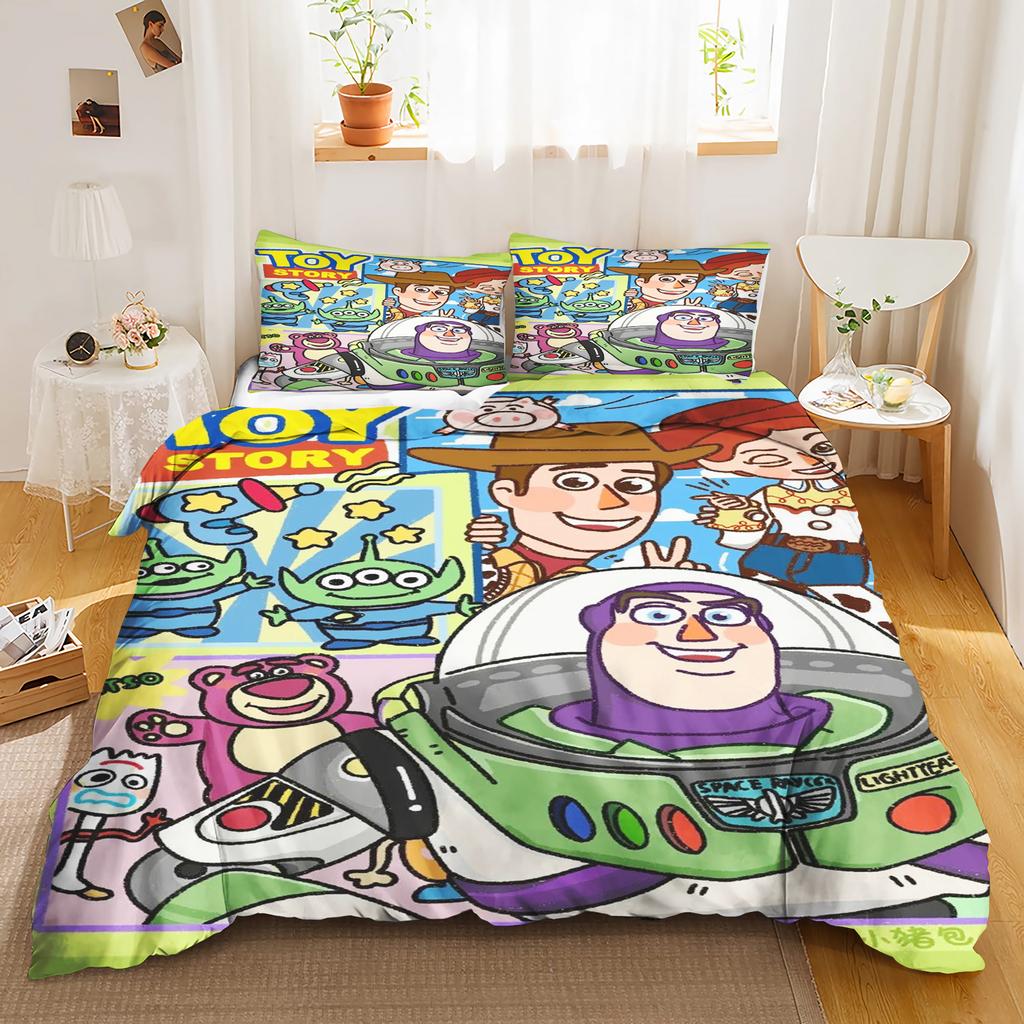 Toy Story 3-Piece 1 Quilt Cover One Piece Bedding Set Comforte Luxus Exquisite Birthday Gift 100% Polyester Home Decor