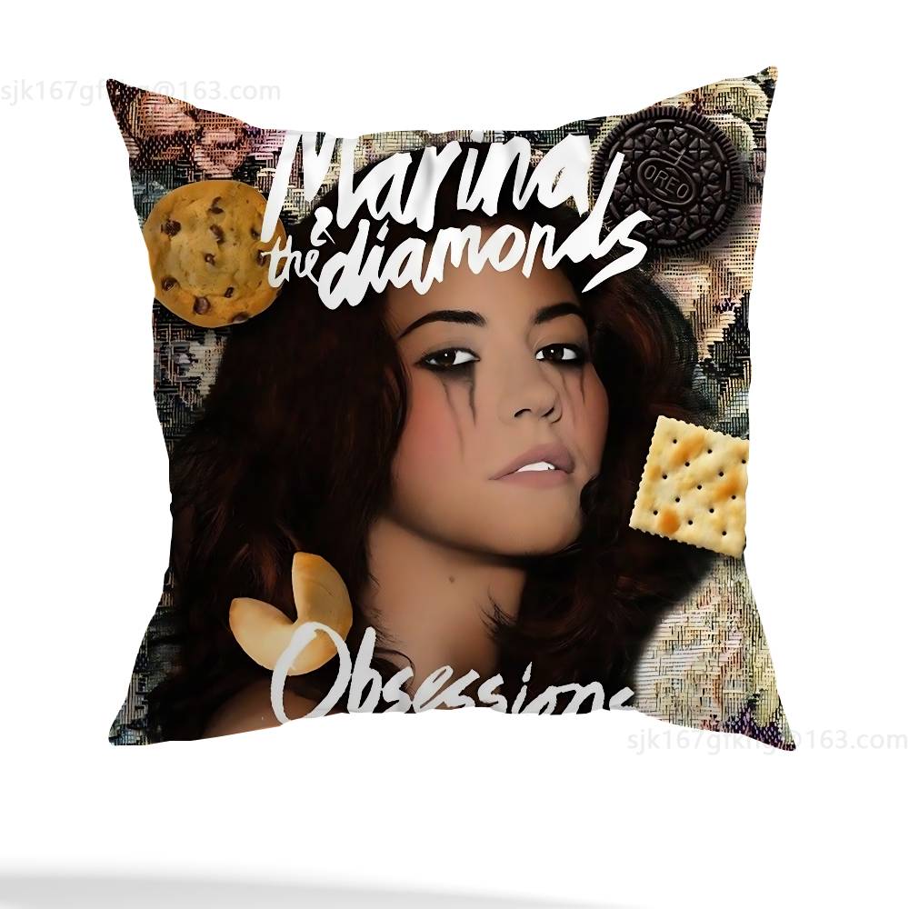 Marina Pillow Case Square Double-Sided Printing Short Plush Sofa Cushion Cover Bedroom Bedside Pillow