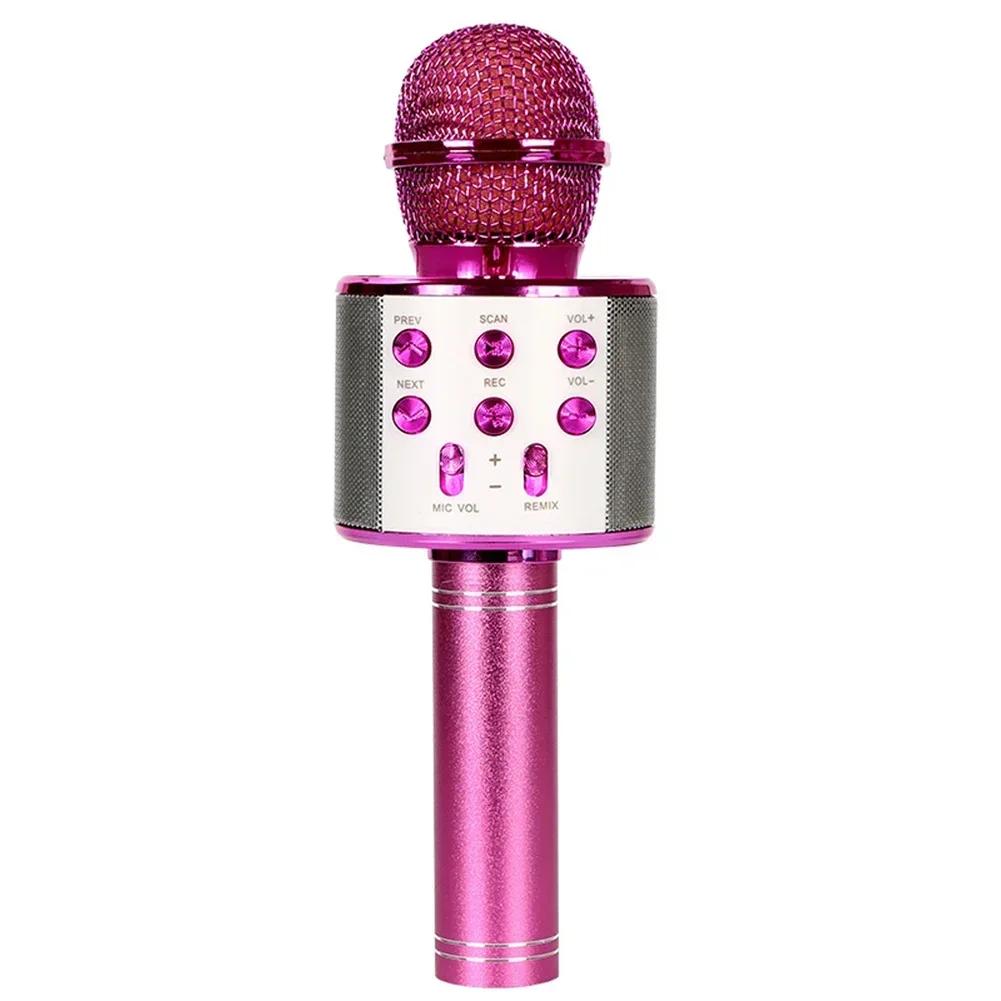 Handheld Wireless Bluetooth Karaoke Microphone Hifi Sound USB Speaker Microphone for Kids Music Player Singing Recorder Home KTV