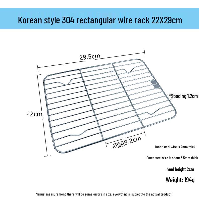 304 Stainless Steel Rectangular Grill and Baking Pan Set with Oil Draining Rack