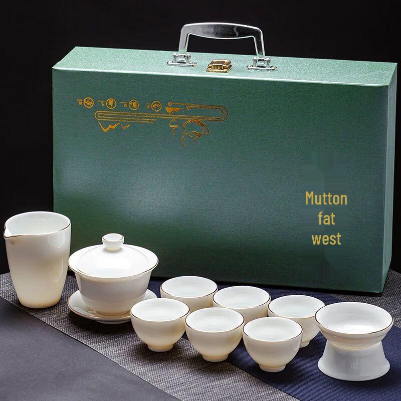 

Suet Jade White Porcelain Kung Fu Tea Set
