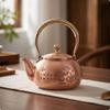 Tea Kettle with Lid Copper Hammered Teapot for Collectors, Kitchen, Camping 0.6L