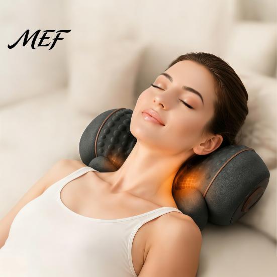 Relaxing Neck Support for Home Electric Massager Pillow, 3-in-1 Cervical Massage Heat Vibration And Lift Travel Pillow Function, Ergonomic Memory Foam