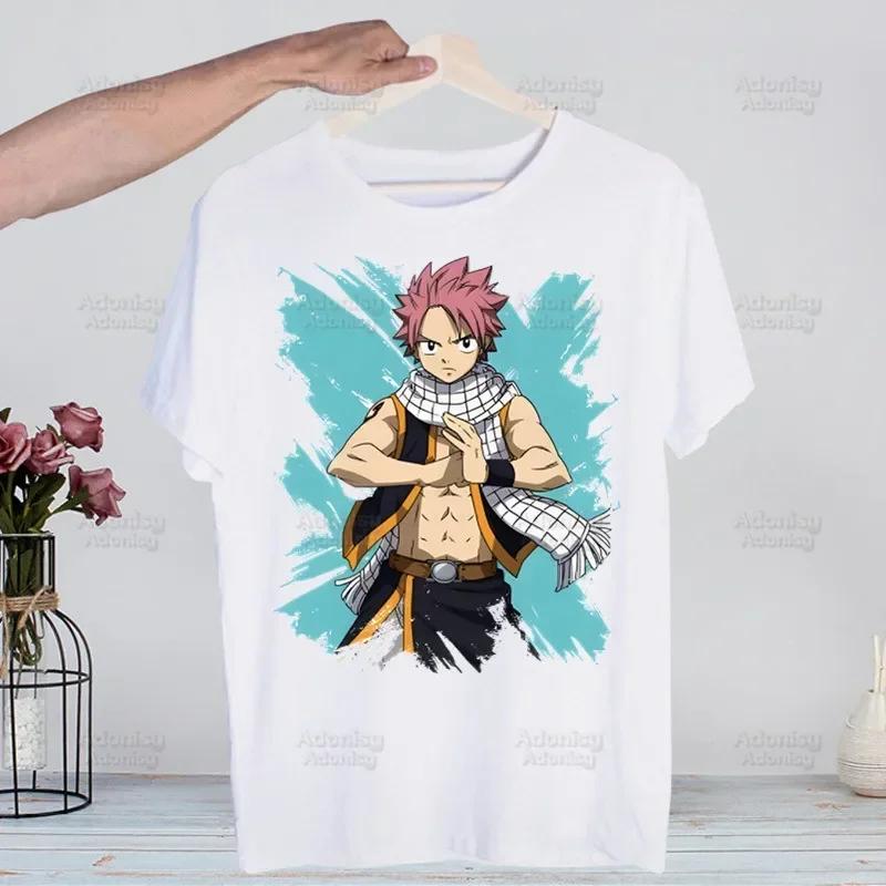 Anime Fairy Tail Natsu Dragneel Lucy T-shirts Summer Men/Women Hip Hop Funny Tshirt Streetwear t shirt Short Sleeve Tee Top