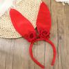Roleplay Bunnies Girl Headband with Flower Designs Anime Headband Easter Cosplay Headdress Festival Dressingup Accessory