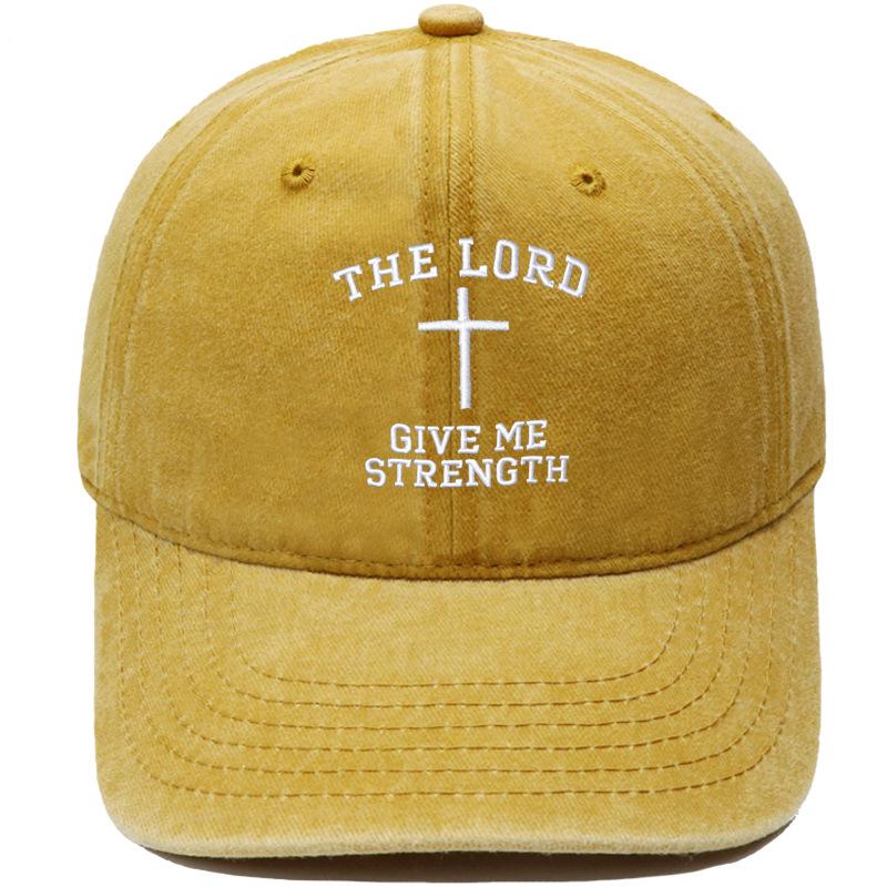 The Lord gave me strength embroidered baseball cap vintage casual visor for men and women