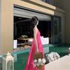 Women's Summer Holiday Seaside Hanging Neck Backless Big Swing Long Dresses