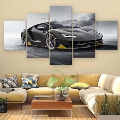 Sports Car Aventador Poster 5 Pieces Canvas Paintings Sport Car HD Prints Wall Art Living Room Home Decor Pictures Module