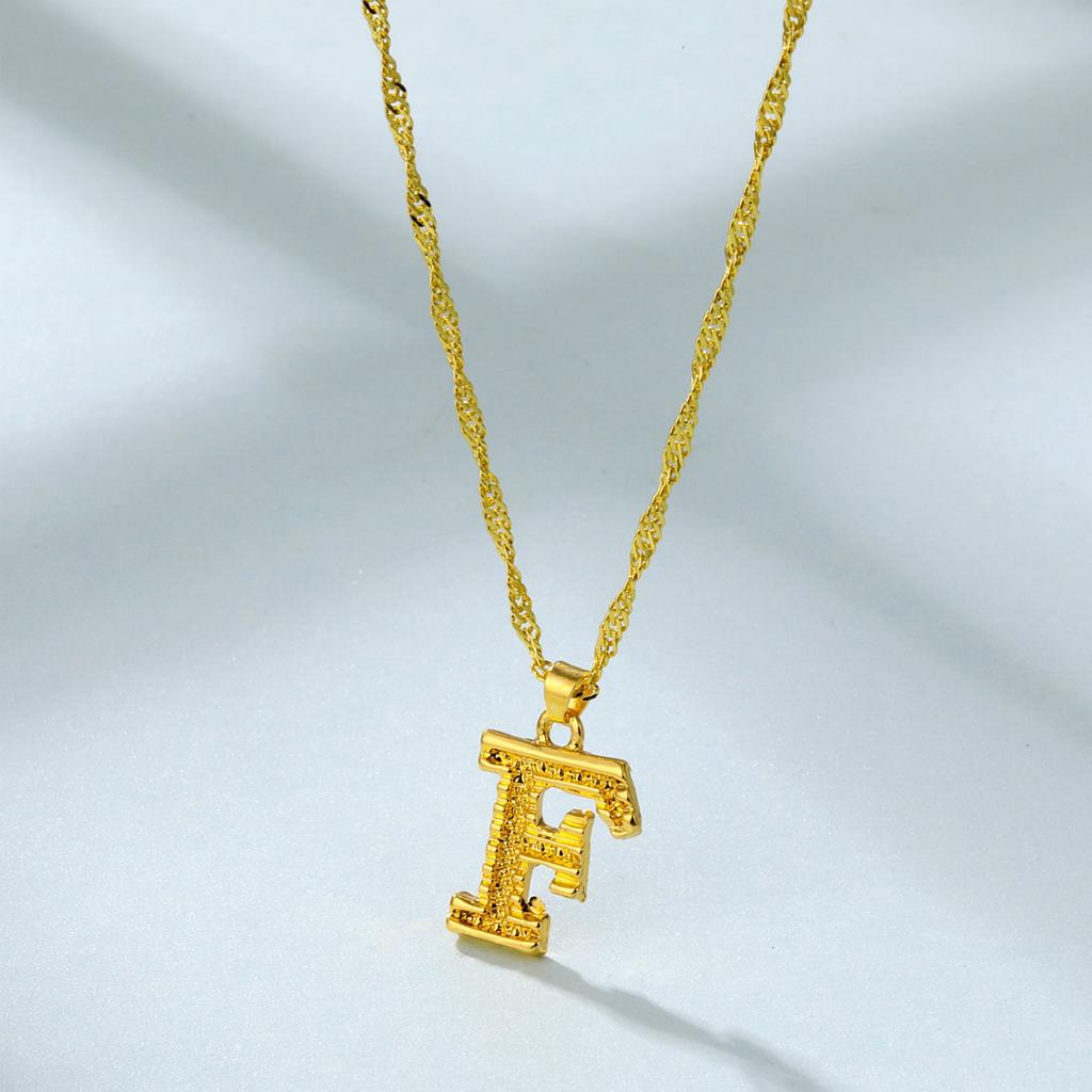 Chic Alloy Alphabet Necklace 26 English Letters With Sleek Snake Chain Length Adjustable
