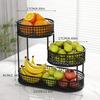 Stainless Steel Multilayer Fruit Basket, Round Metal Storage Box, Elegant Display Rack for Living Room, Kitchen, Dining Table
