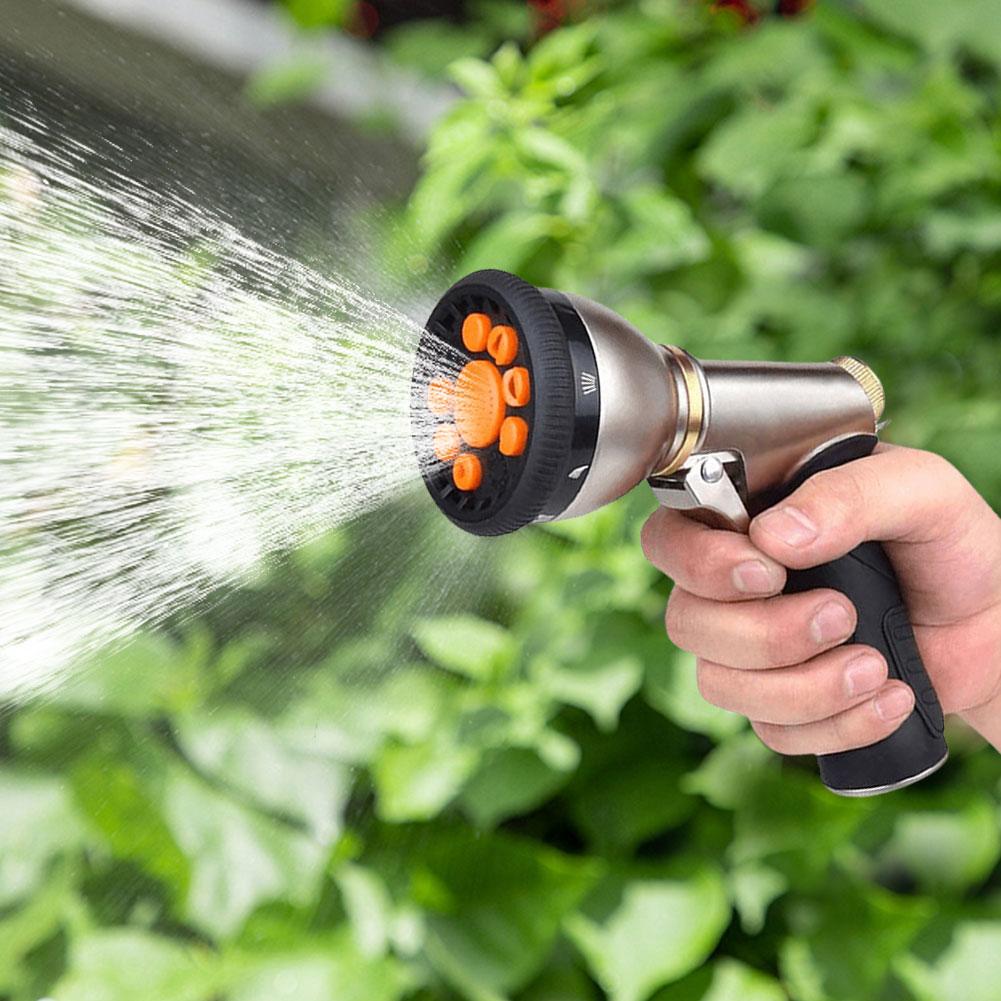 Hose Spray Nozzle Slip Resistant Heavy Duty Metal Hose Nozzle Multifunctional High Water Sprayer for Garden Washing Car