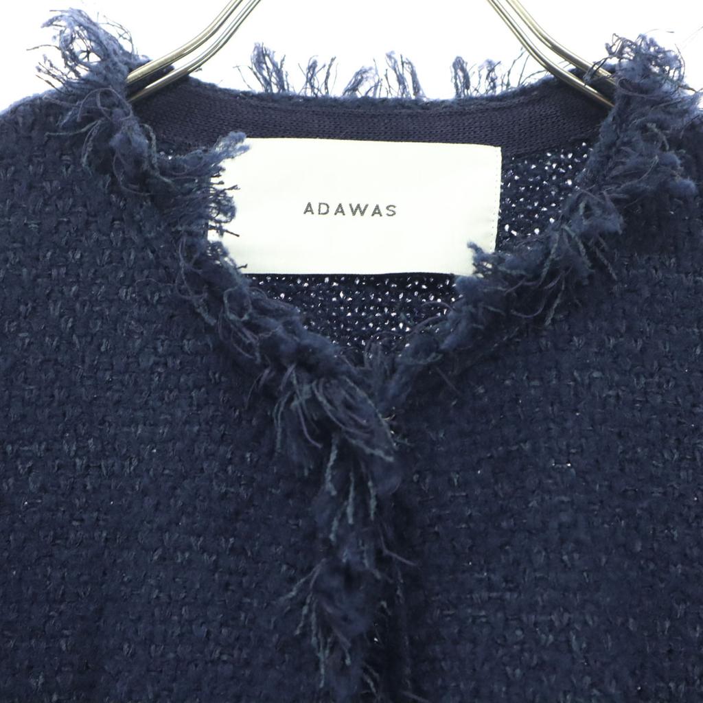 Beauty products ADAWAS Long sleeve Tweed jacket FREE Navy Women Used