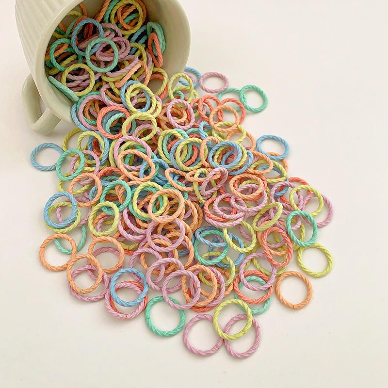 Colorful No-Damage Hair Bands for Kids, Little Girl Hair Ties & Rings, Disposable Elastic Circles