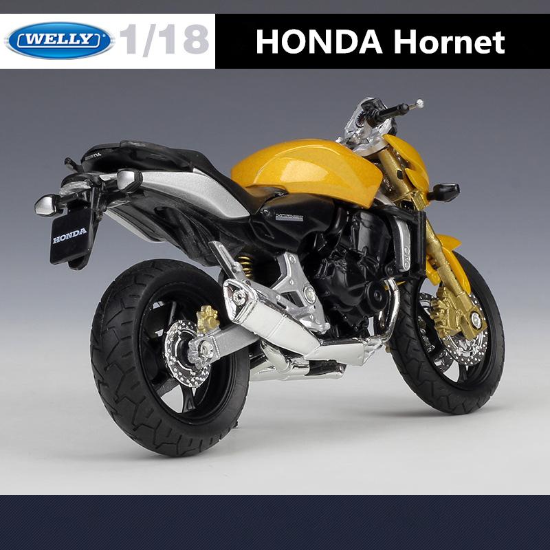 Welly 1/18 HONDA Hornet Alloy Sports Motorcycle Model Diecast Metal Street Motorcycle Model Simulation Collection Kids Toys Gift
