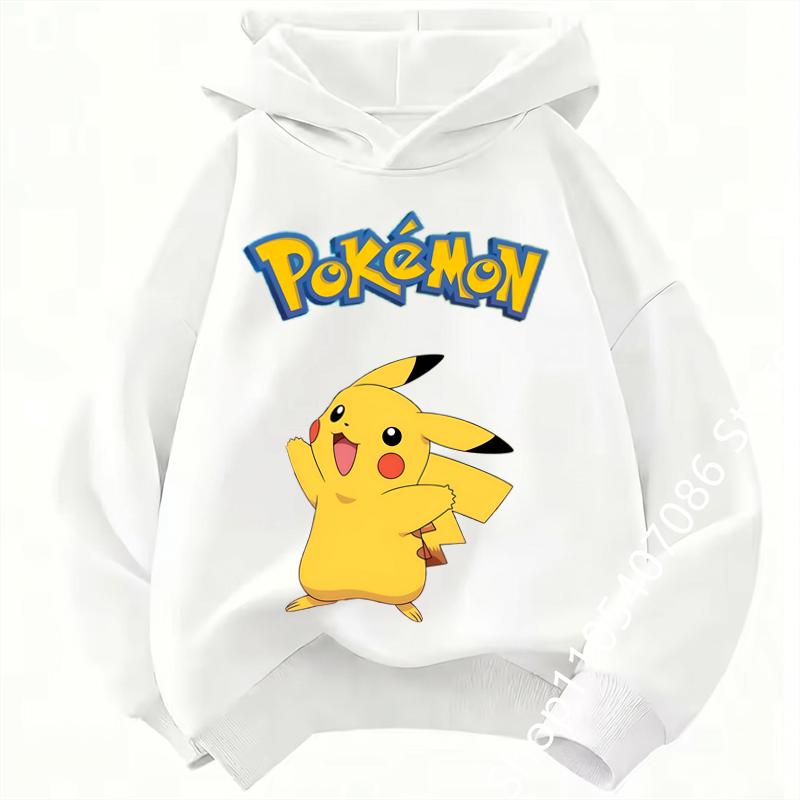 Felpa per Bambini Pikachu 2026 Nuovo Stile Felpa Sportiva per Ragazzi Felpa con Stampa Cartoni Animati per Ragazze Primavera-Autunno Maniche Lunghe Felpa Casual