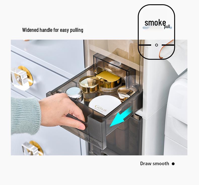 Elegant Bathroom Crevice Storage Rack: Compact Floor-Standing Cabinet