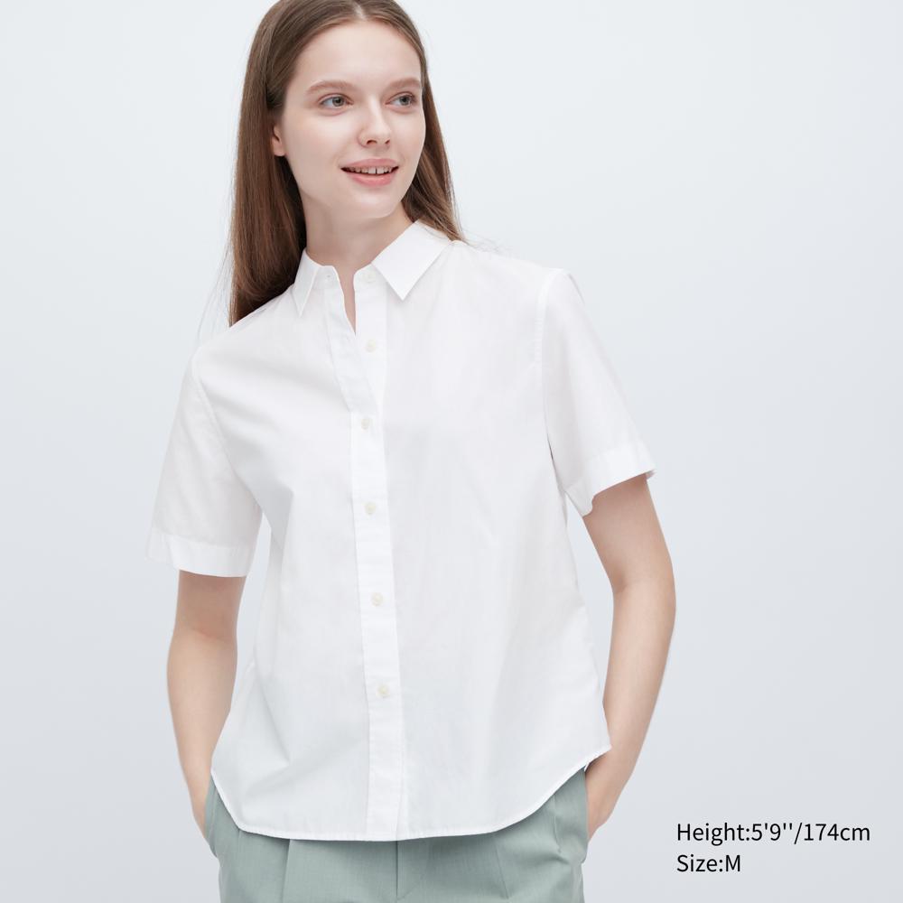 

Хлопковая рубашка UNIQLO с коротким рукавом