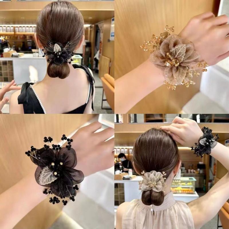 Sunflower Hair Band Large Intestine Ring Autumn High-End Hair Rope Headrope Female Hair Tie Head Flower Hair Accessories Female