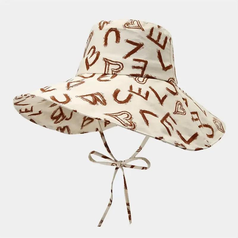 Spring And Summer Polyester Print Bucket Hat Fisherman Hat Outdoor Travel Sun Cap For Men And Women 163