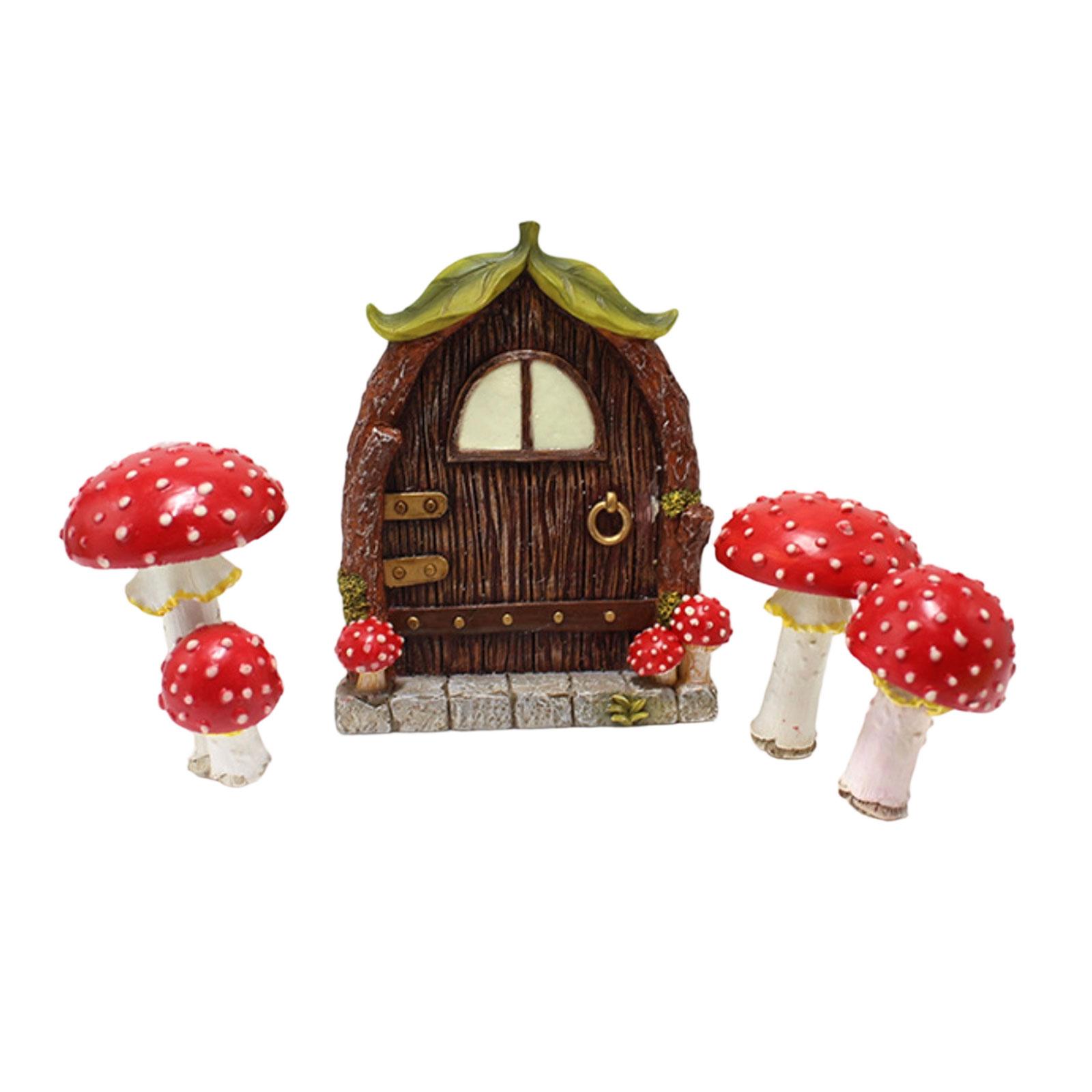 

Rustic Outdoor Resin Garden Ornaments — Door, Window, And Stakes For Courtyard Decoration One Size