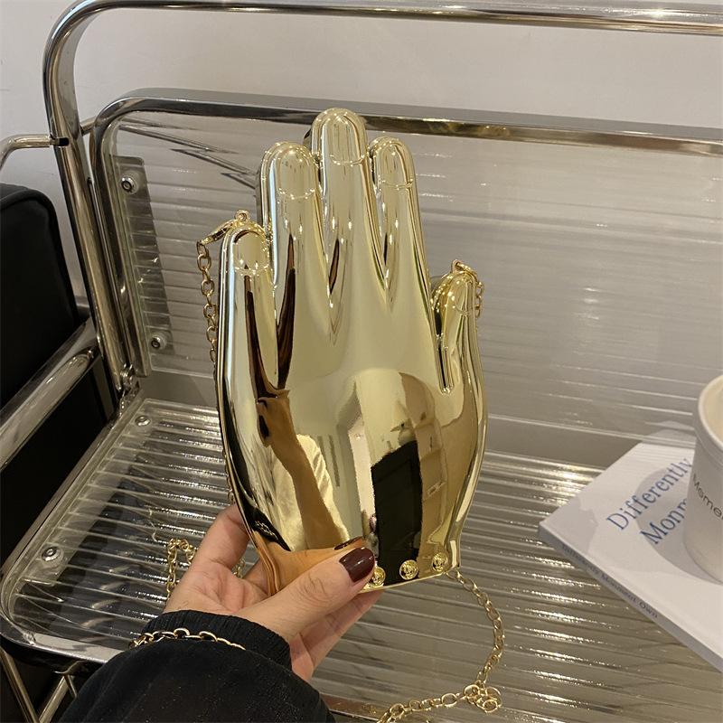 Personalized creative finger bag women's 2025 new cute girl foreign versatile chain crossbody acrylic dinner bag