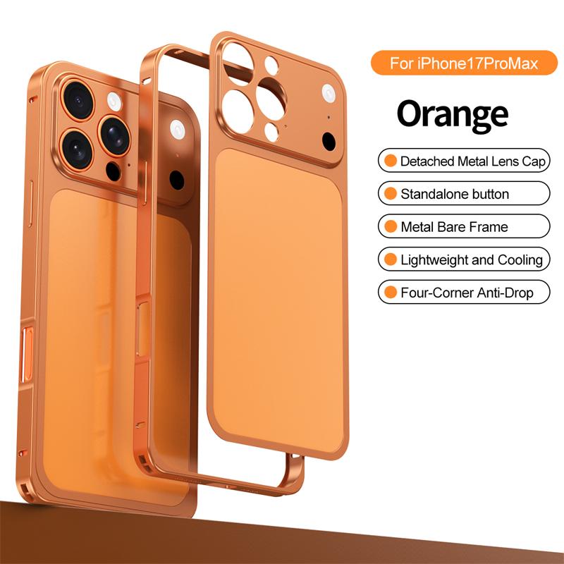 Luxury Rugged Aluminum Alloy Slim Frame Case For IPhone 13 14 15 16 17 Pro Max Fashion Metal Backplane Shockproof Protect Cover