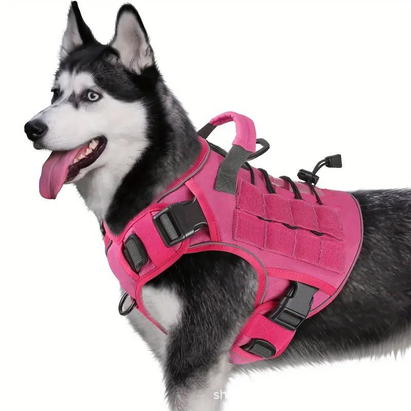 Taktisches Hundegeschirr für große Hunde Verstellbar Kein Ziehen mit Griff Reflektierende Militärweste für Labrador Sibirischer Husky.
