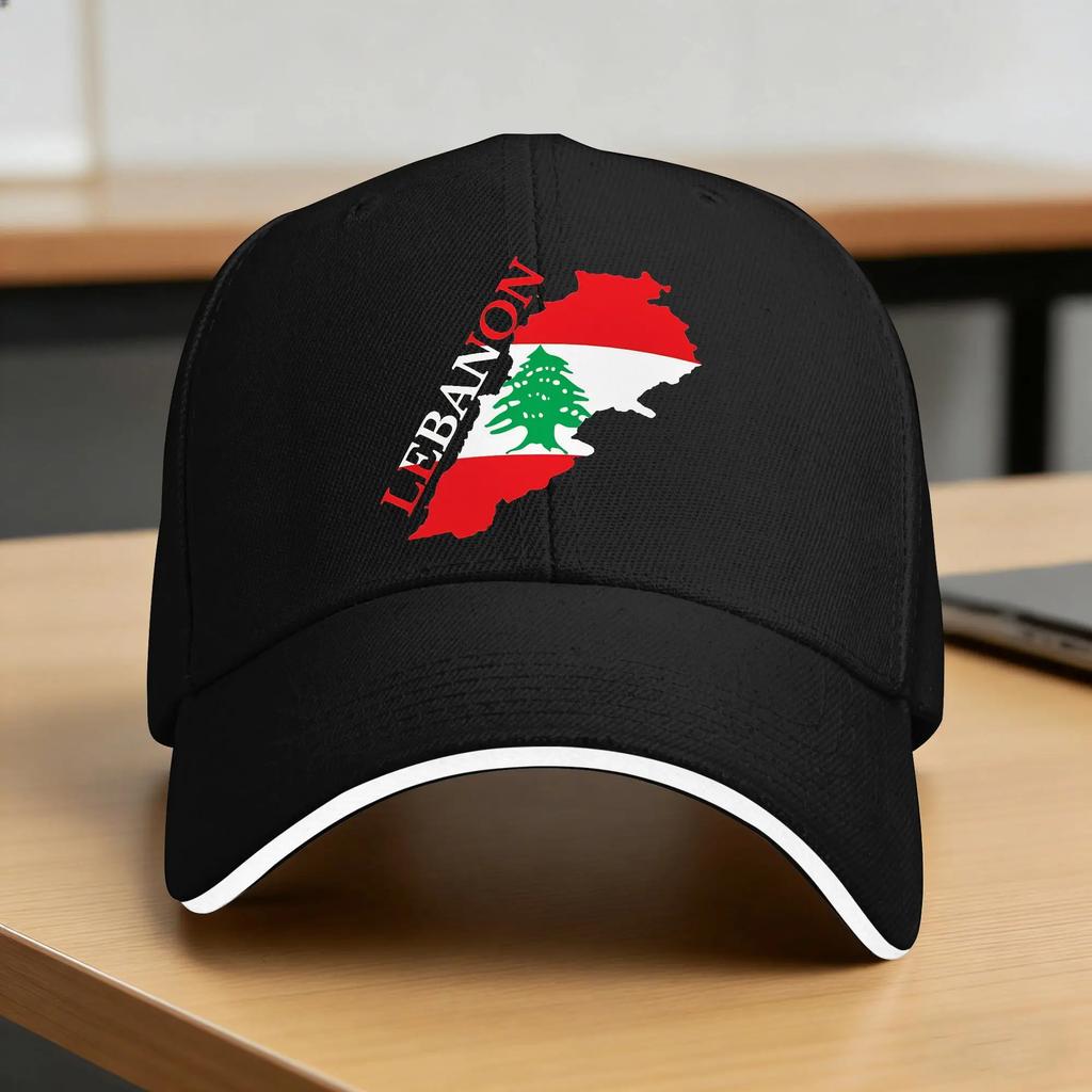 Lebanon Flag Map Sun Baseball Cap Spring Unisex Adult Smile With Love Print Trucker Hat Adjustable Running Hippie Baseball Caps