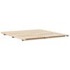 Brown Bed Frame 180 x 220 cm Solid Pine Wood