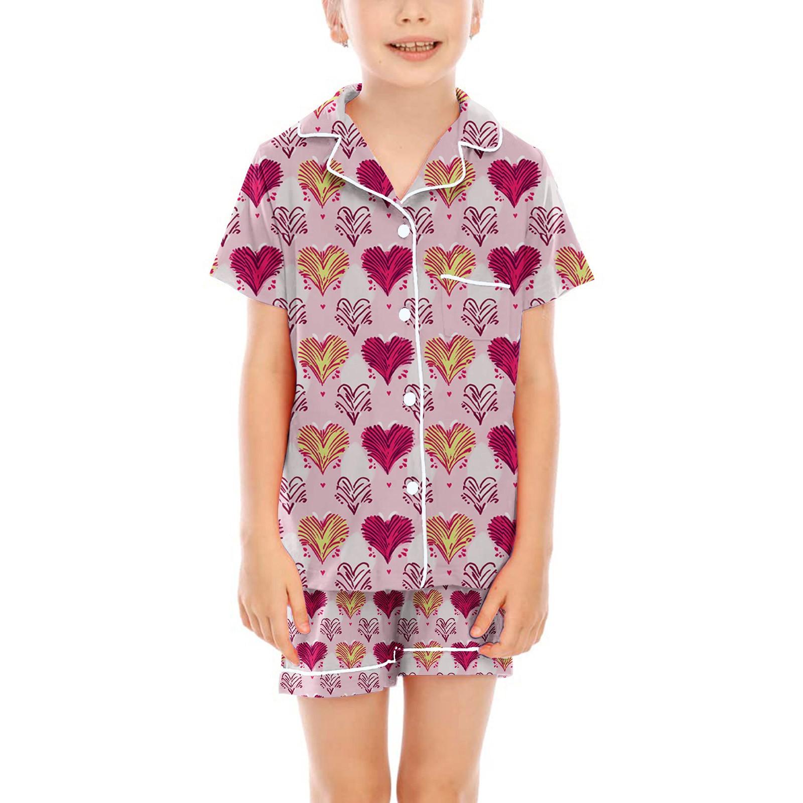 

Детские пижамы, модная рубашка из двух предметов, комплект с шортами, мягкий праздничный комплект повседневной одежды 130