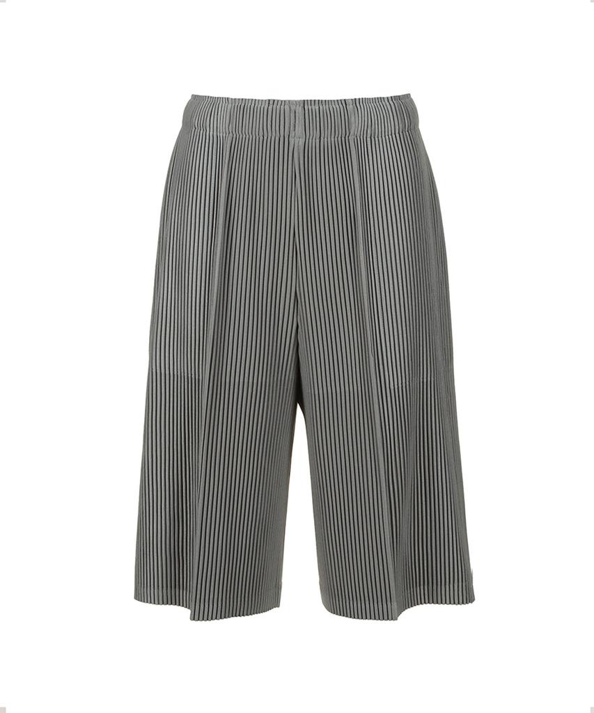 Akebteu Pt07X Color Pleated 5-Length Tuck Half Pants [Dark Gray]