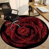 1pc Skull Pattern Carpet, Round Non Slip Durable Large Size Office Carpet, Suitable for Office