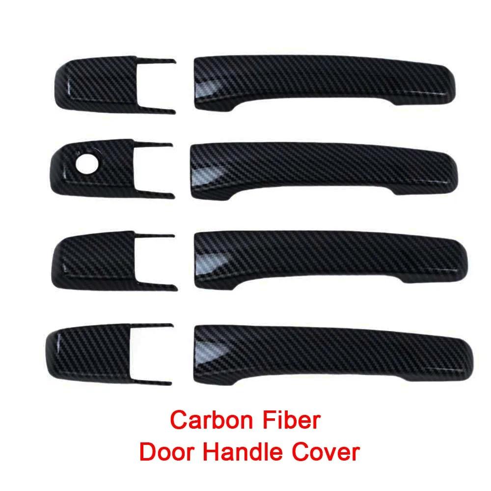 Car Decoration Door Bowl Handle Cover For Mitsubishi Pajero V60 V70 V73 V75 1999-2006 Carbon Fiber Chrome Silver Glossy Black