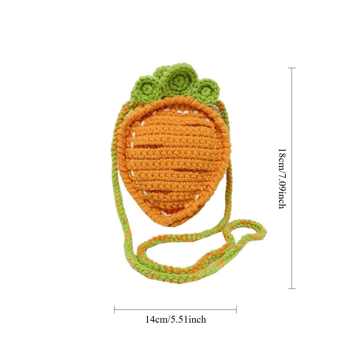 

Сумка через плечо ручной вязки, симпатичная мини-сумка Kawaii, вязаные вручную сумки крючком оранжевый