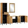 4 Piece Bathroom Furniture Set Brown Solid Mango Wood
