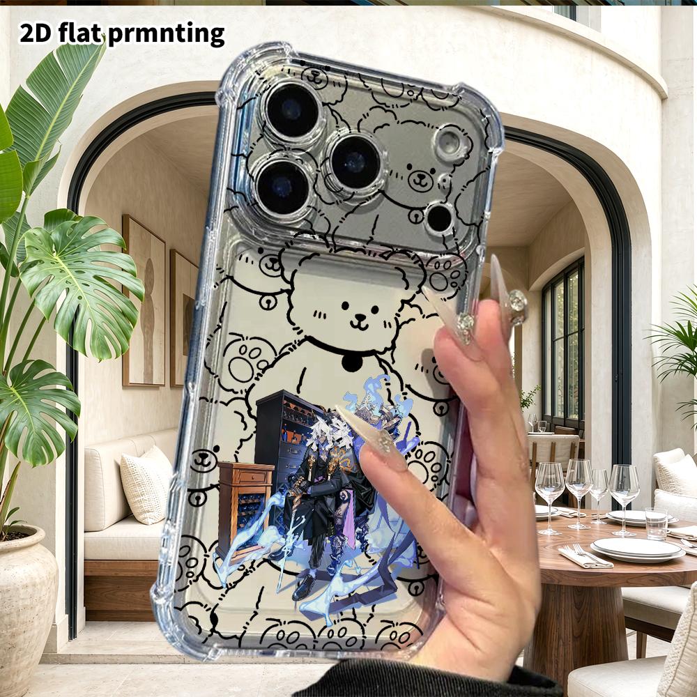 Phone Case: 2D flat suitable for iPhone 18 17 16 15 14 13 Pro, transparent four corner protective case, Noble Demon, Christmas and Halloween gift
