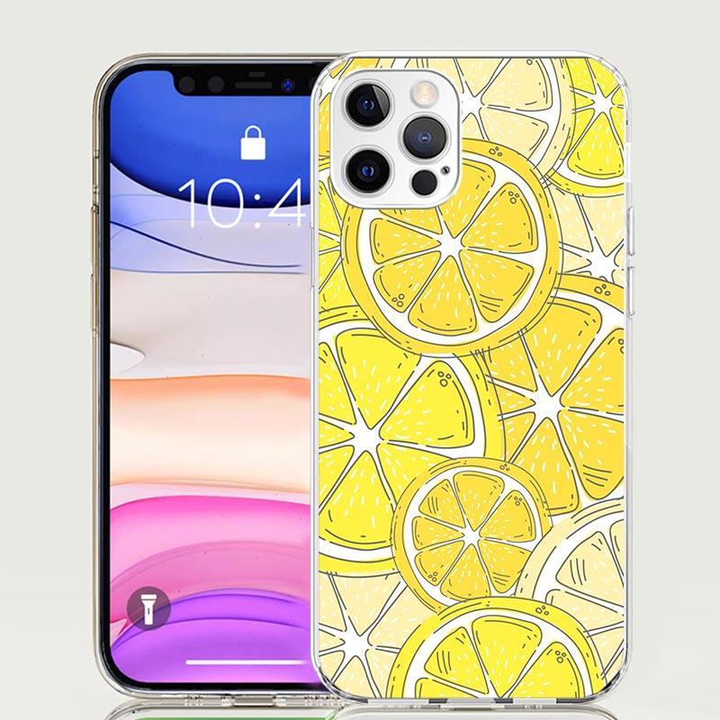Summer Fruits Lemon Phone Case For iPhone 17 Air 16 15 Plus 11 14 Pro Max 13 Mini 12 7 8 + SE Pattern Art Customized Cover 17 Ai