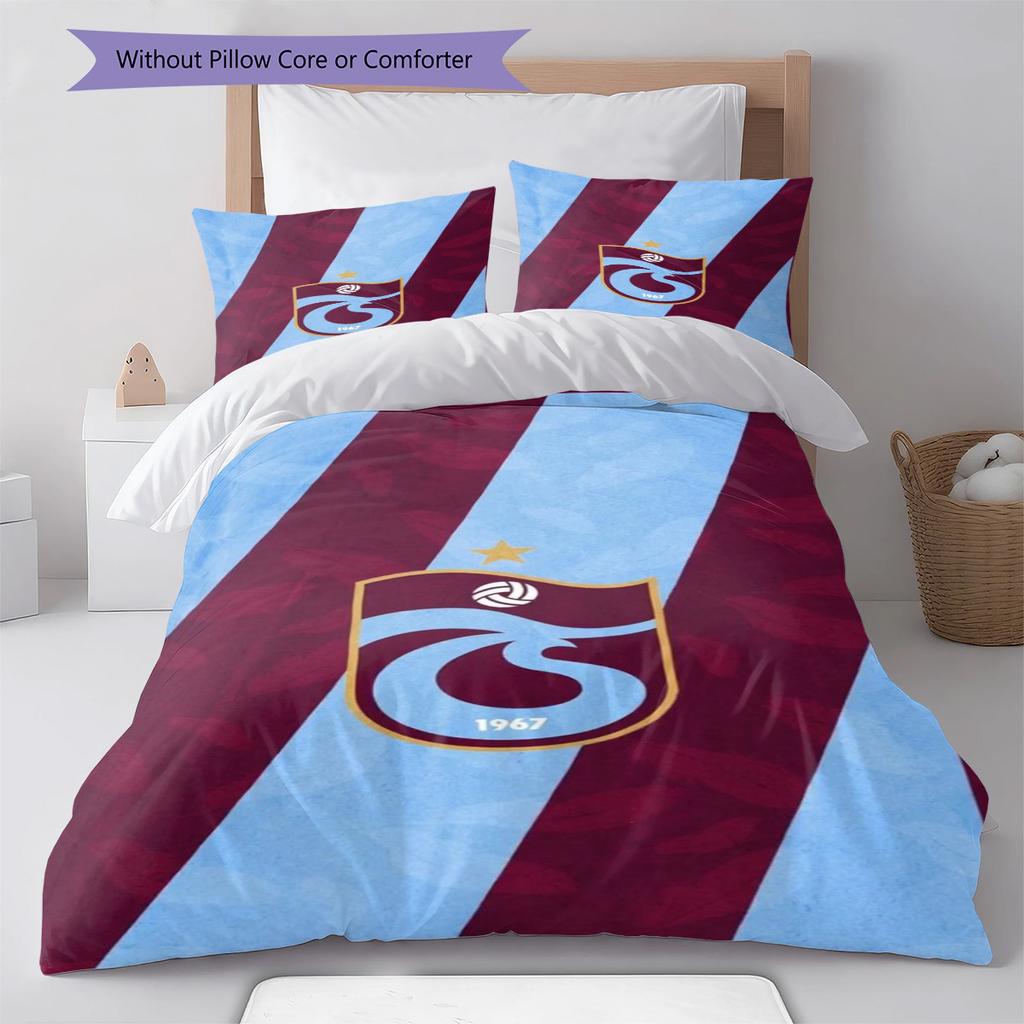 Trabzonspor Pattern Bedding Set Quilt Cover Pillowcase Home Decor Gift (1 * duvet cover + 2 * pillowcase, without core)