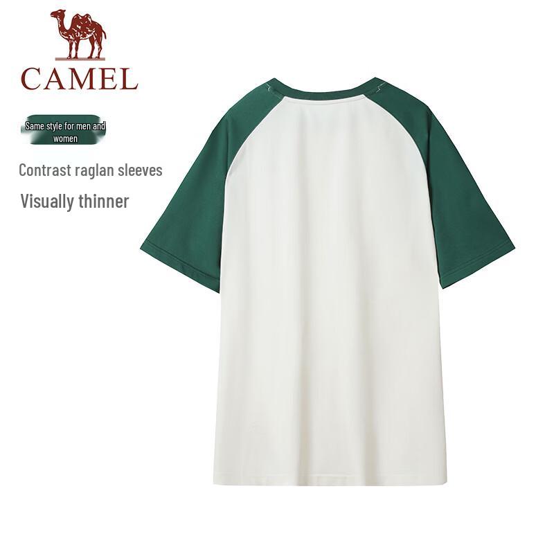 Camel Unisex Loose Casual Cotton-Feel Short Sleeve T-Shirt C36BAVQR084